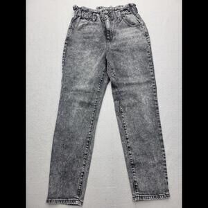 Rewind Women Jeans 45439 Black Straight Medium Wash Cotton High Acid Washed